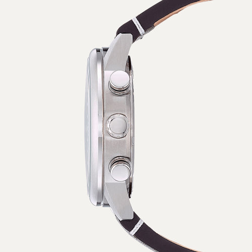 Montre Homme Citizen Chrono Eco-Drive Solaire CA4420-13L en Cuir Brun Montres Citizen