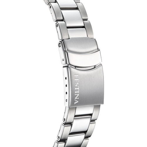 Montre homme Festina F20623/4, cadran noir, bracelet en acier inoxydable, chronographe, affichage de la date, mouvement à quartz, design sport classique. Homme FESTINA