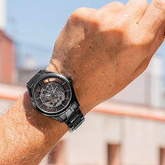 Montre homme Festina F20632/1 à cadran squelette, bracelet en acier inoxydable, mouvement automatique, design cœur ouvert, style classique et luxueux Homme FESTINA