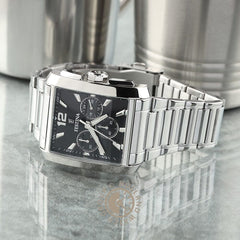 Montre homme Festina F20635/4, cadran noir, bracelet carré en acier inoxydable, chronographe, affichage de la date, mouvement à quartz, design classique et élégant. Homme FESTINA