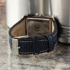 Montre homme Festina F20636/2, cadran bleu, boîtier carré, bracelet en cuir, acier inoxydable, chronographe, affichage de la date, mouvement à quartz, design classique et élégant. Homme FESTINA