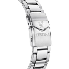 Montre homme Festina F20663/2, cadran vert, bracelet en acier inoxydable, affichage de la date, mouvement à quartz, style plongeur, design sportif. Homme FESTINA