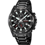 Montre homme Festina F20735/3, cadran noir, boîtier en acier inoxydable noir, chronographe, affichage de la date, mouvement à quartz, design sport-chic. Homme FESTINA