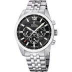 Montre homme Festina F20742/3, chronographe en acier inoxydable à cadran noir texturé, affichage de la date, mouvement à quartz, design sport classique et élégant. Homme FESTINA