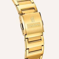 Montre Homme FESTINA On The Square F20678/1 en Acier Gold Montres FESTINA