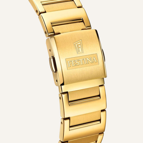Montre Homme FESTINA On The Square F20678/1 en Acier Gold Montres FESTINA