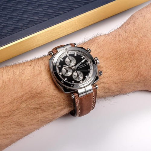 Montre Homme Herbelin Newport Héritage Chronographe 35664AP24BR en Cuir Montres Michel Herbelin