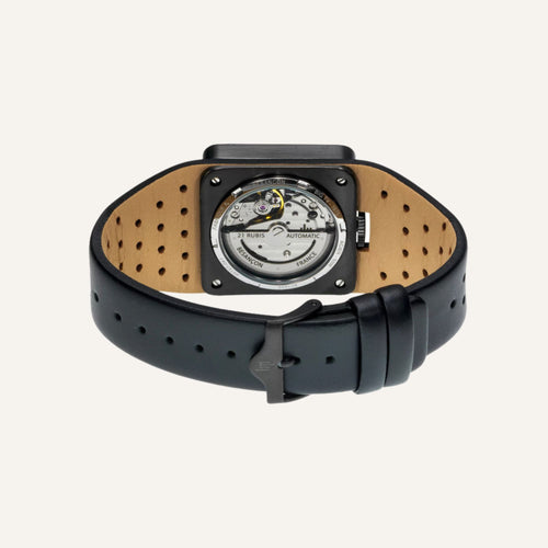 Montre Homme LIP Big TV Automatique 671659 Cuir Noir en Acier Montres LIP