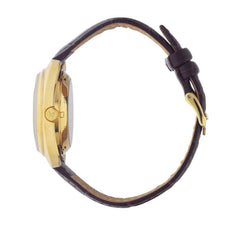 Montre homme Lip Général de Gaulle 35 mm 671881, cadran argenté, boîtier doré, bracelet en cuir noir – Design classique et élégant Homme LIP