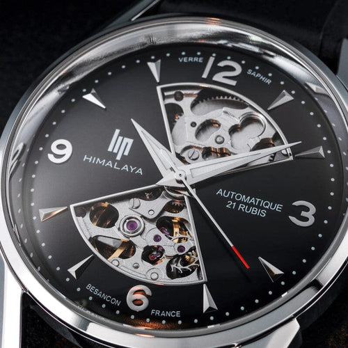 Montre Homme LIP Himalaya Automatique Sablier 671573 en Cuir Noir Montres LIP