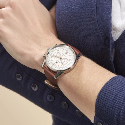 Montre Homme Lip Himalaya Chronographe 671594 en Cuir Marron Montres LIP