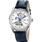 Montre homme Lip Himalaya Sablier 671713, cadran blanc, bracelet en cuir noir – Modèle squelette automatique Homme LIP