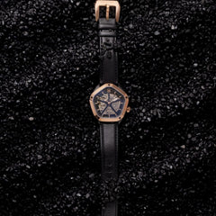 Montre Homme Montignac Automatique Cuir noir MOW1013 Pentagon Squelette Homme MONTIGNAC