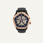 Montre Homme Montignac Automatique Cuir noir MOW1013 Pentagon Squelette Homme MONTIGNAC