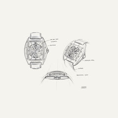 Montre Homme Montignac Automatique Cuir noir MOW201 Tonneau Squelette Homme MONTIGNAC