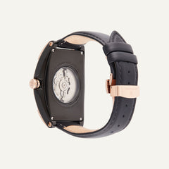 Montre Homme Montignac Automatique Cuir noir MOW605 Tonneau Squelette Homme MONTIGNAC