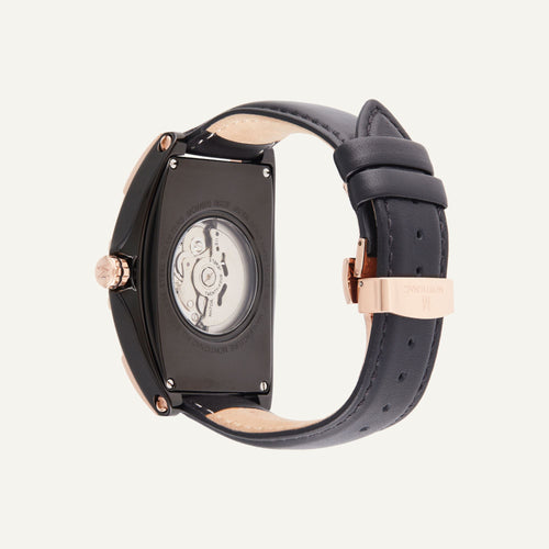 Montre Homme Montignac Automatique Cuir noir MOW605 Tonneau Squelette Homme MONTIGNAC