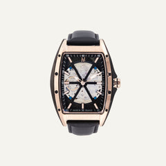 Montre Homme Montignac Automatique Cuir noir MOW605 Tonneau Squelette Homme MONTIGNAC