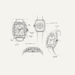 Montre Homme Montignac Automatique Cuir noir MOW605 Tonneau Squelette Homme MONTIGNAC