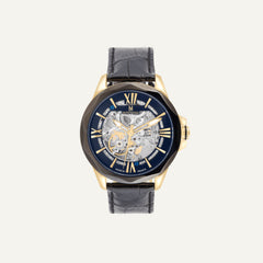 Montre Homme Montignac Automatique Cuir noir MOW805 Squelette Homme MONTIGNAC