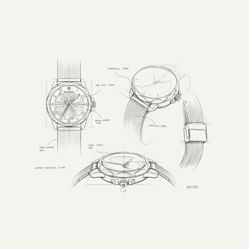 Montre Homme Montignac Automatique Milanais gris MOW1004 Homme MONTIGNAC