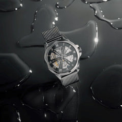 Montre Homme Montignac Automatique Milanais noir MOW1005 Squelette Homme MONTIGNAC