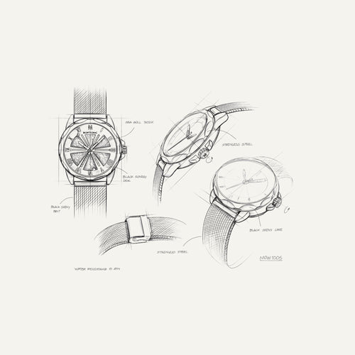 Montre Homme Montignac Automatique Milanais noir MOW1005 Squelette Homme MONTIGNAC