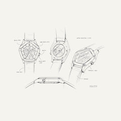 Montre Homme Montignac Automatique Milanais noir MOW1014 Pentagon Squelette Homme MONTIGNAC