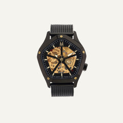 Montre Homme Montignac Automatique Milanais noir MOW1014 Pentagon Squelette Homme MONTIGNAC