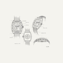 Montre Homme Montignac Automatique Milanais noir MOW800 Tonneau Squelette Homme MONTIGNAC