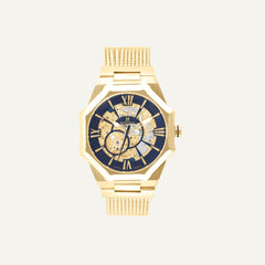 Montre Homme Montignac Automatique Milanais PVD jaune MOW807 Octogone Squelette Homme MONTIGNAC