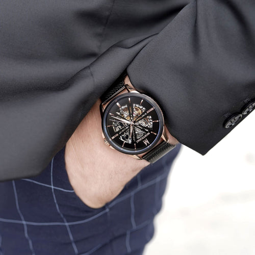 Montre Homme Montignac Automatique MOPE19A08 maille milanaise Homme MONTIGNAC