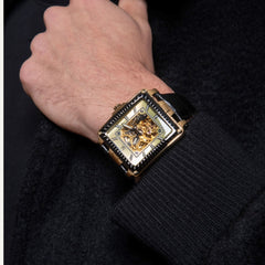 Montre Homme Montignac Automatique MOW905 en Cuir Noir Homme MONTIGNAC