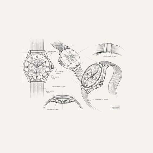 Montre Homme Montignac MOW1100 Milanais bleu glaçé Homme MONTIGNAC