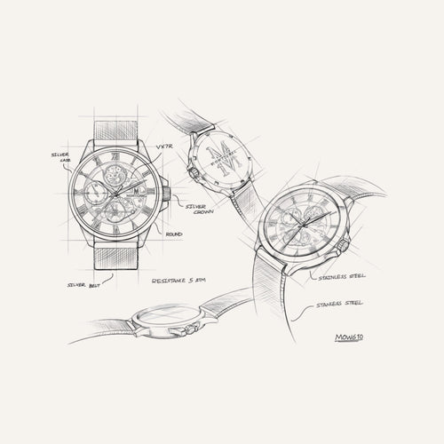 Montre Homme MONTIGNAC MOW610 Quartz en Acier Argenté Homme MONTIGNAC