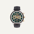 Montre Homme Montignac Quartz Cuir noir MOW607 Cadran vert Homme MONTIGNAC