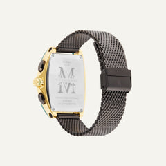 Montre Homme Montignac Quartz Milanais noir MOW801 Tonneau Vert Homme MONTIGNAC