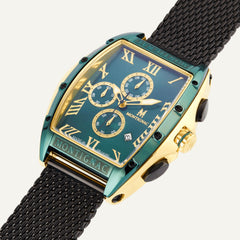 Montre Homme Montignac Quartz Milanais noir MOW801 Tonneau Vert Homme MONTIGNAC