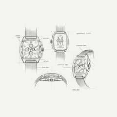 Montre Homme Montignac Quartz Milanais noir MOW801 Tonneau Vert Homme MONTIGNAC