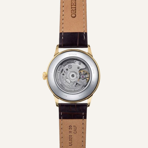 Montre Homme Orient Bambino RA-AC0M01S en Cuir Marron Homme Orient