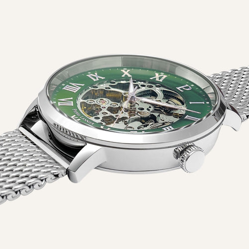 Montre Homme Pierre Lannier 323D171 Automatique en Acier avec Cadran Vert et Bracelet Milanais Homme PIERRE LANNIER