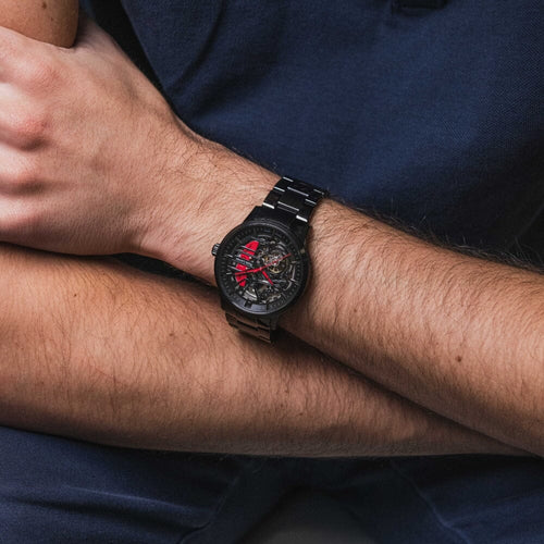 Montre Homme Pierre Lannier 344A459 Paddock en Acier Noir avec Cadran Squelette Homme PIERRE LANNIER