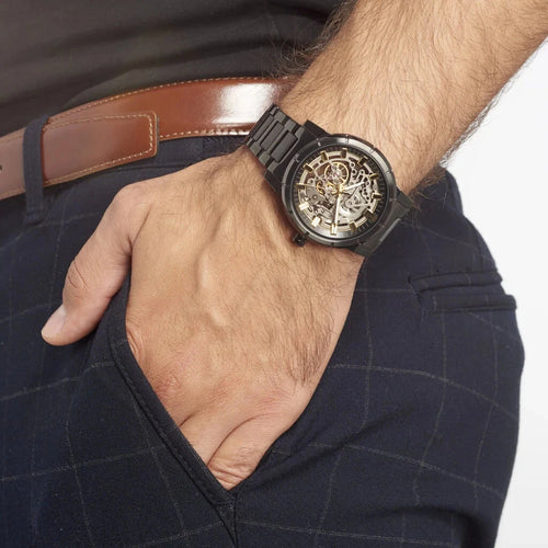 Montre Homme Pierre Lannier AUTOMATIC Cadran Noir Bracelet Acier Noir 325C439 Montres PIERRE LANNIER