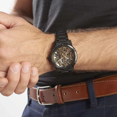 Montre Homme Pierre Lannier AUTOMATIC Cadran Noir Bracelet Acier Noir 325C439 Montres PIERRE LANNIER