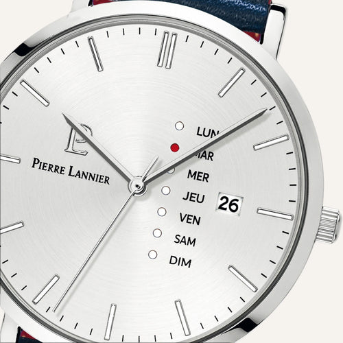 Montre Homme Pierre Lannier Data 242D126 en Cuir Bleu Montres PIERRE LANNIER