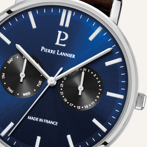 Montre Homme PIERRE LANNIER Essential 206J164 en Cuir Brun Montres PIERRE LANNIER