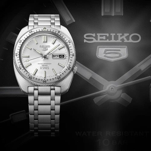 Montre homme Seiko 5 Sports SRPL91K1, cadran argenté, boîtier en acier inoxydable – Automatique, design sport classique Homme SEIKO