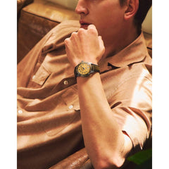 Montre Homme Seiko Presage SRPL75J1 Style 60’s en Acier, Cuir et Cadran Champagne Homme SEIKO