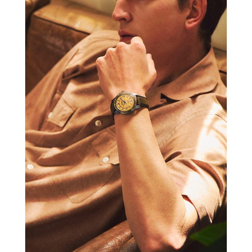 Montre Homme Seiko Presage SRPL75J1 Style 60’s en Acier, Cuir et Cadran Champagne Homme SEIKO