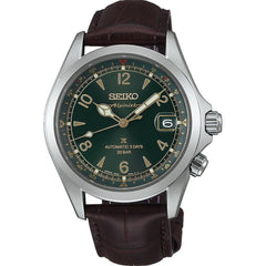 Montre homme Seiko Prospex Alpinist 2025 SPB507J1, cadran vert, bracelet cuir noir – Automatique, design aventure Homme SEIKO